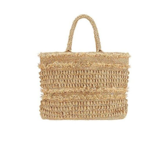 florabella Gold Coast Tote Bag Natural Beige Raffia Summer Beach NWT $253 - Picture 1 of 6